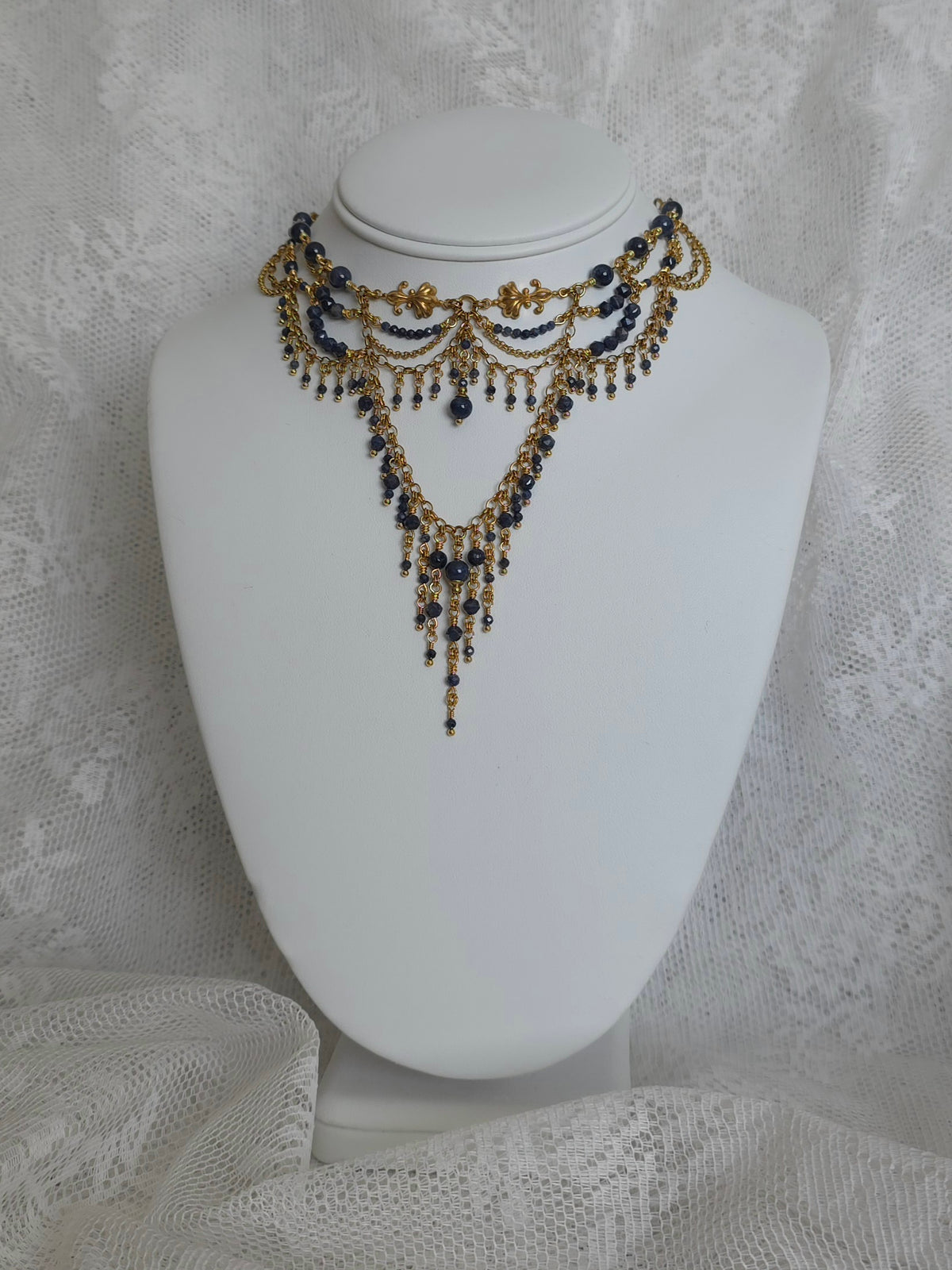 WITCHING HOUR | Sapphire & Gold All Hallows' Eve Inspired Brass Choker