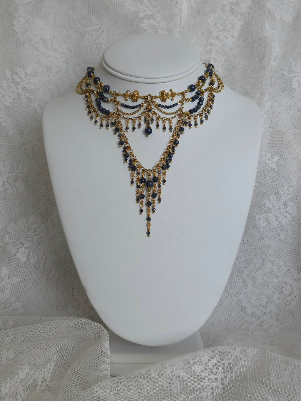 WITCHING HOUR | Sapphire & Gold All Hallows' Eve Inspired Brass Choker