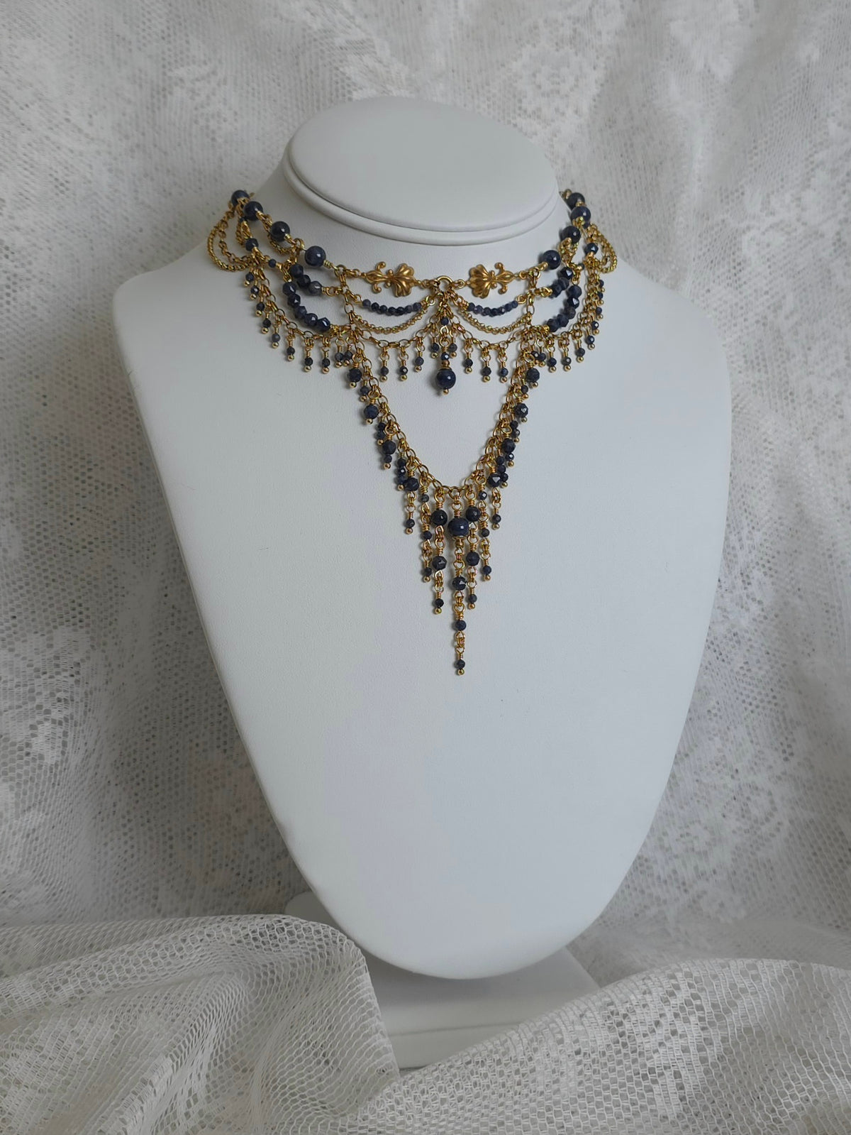 WITCHING HOUR | Sapphire & Gold All Hallows' Eve Inspired Brass Choker