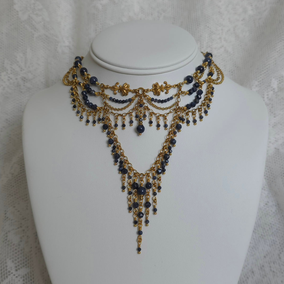 WITCHING HOUR | Sapphire & Gold All Hallows' Eve Inspired Brass Choker