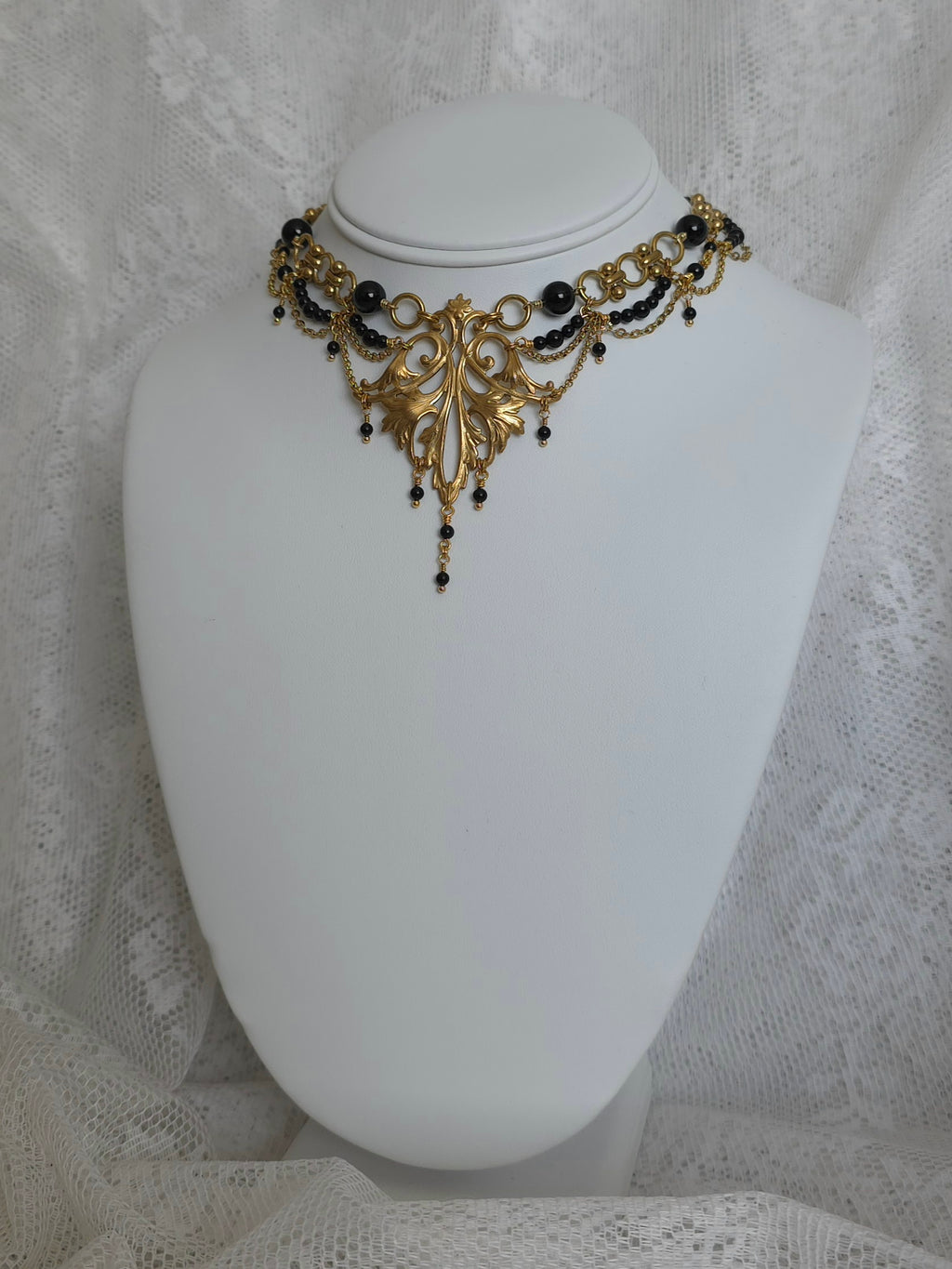 THE DREAD | Onyx & Gold All Hallows' Eve Inspired Brass Choker