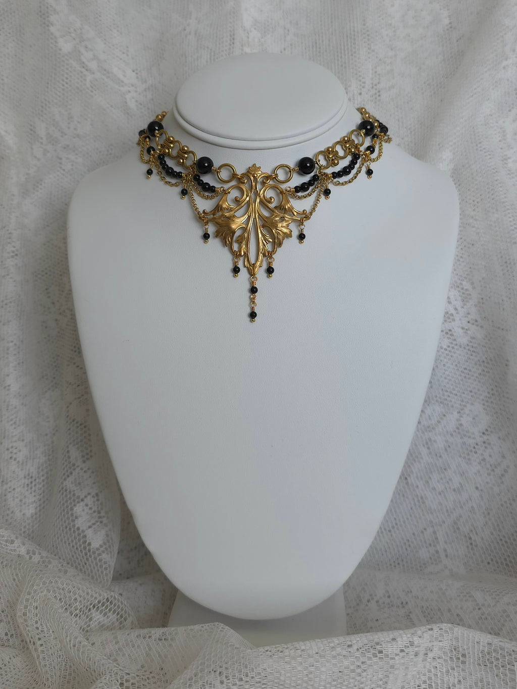 THE DREAD | Onyx & Gold All Hallows' Eve Inspired Brass Choker