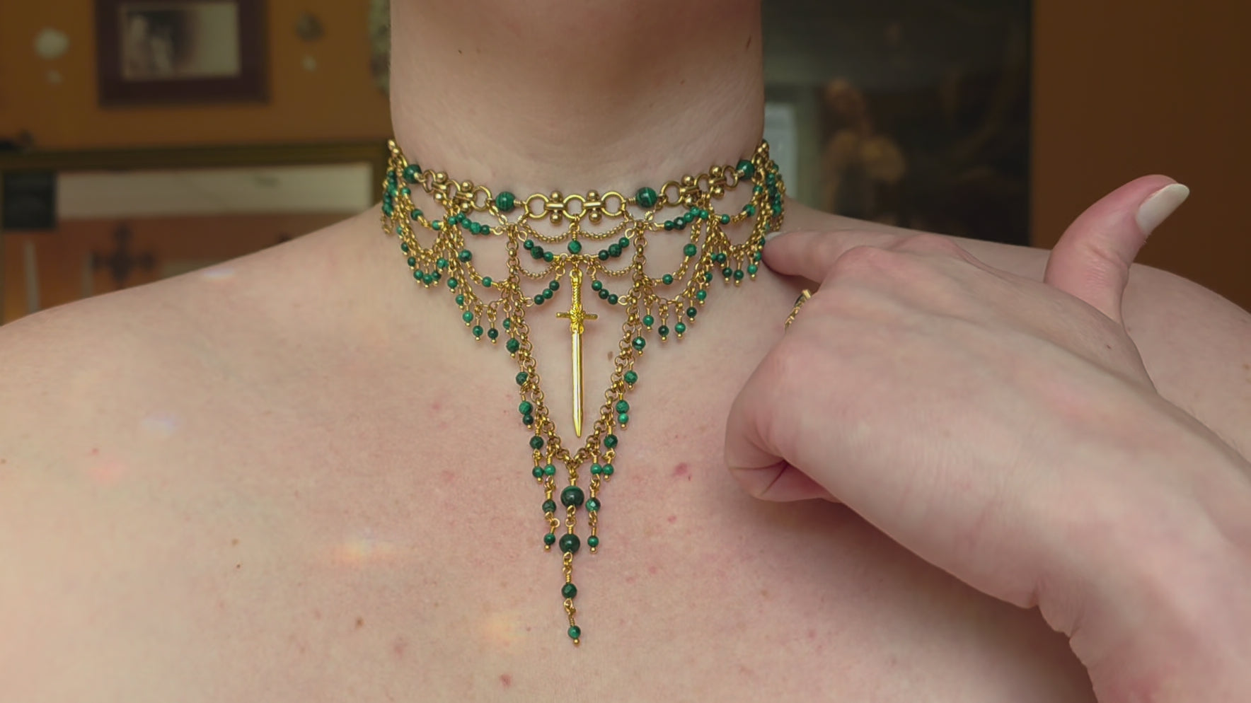 HIGHTOWER | Gold & Malachite House of the Dragon Inspired Choker