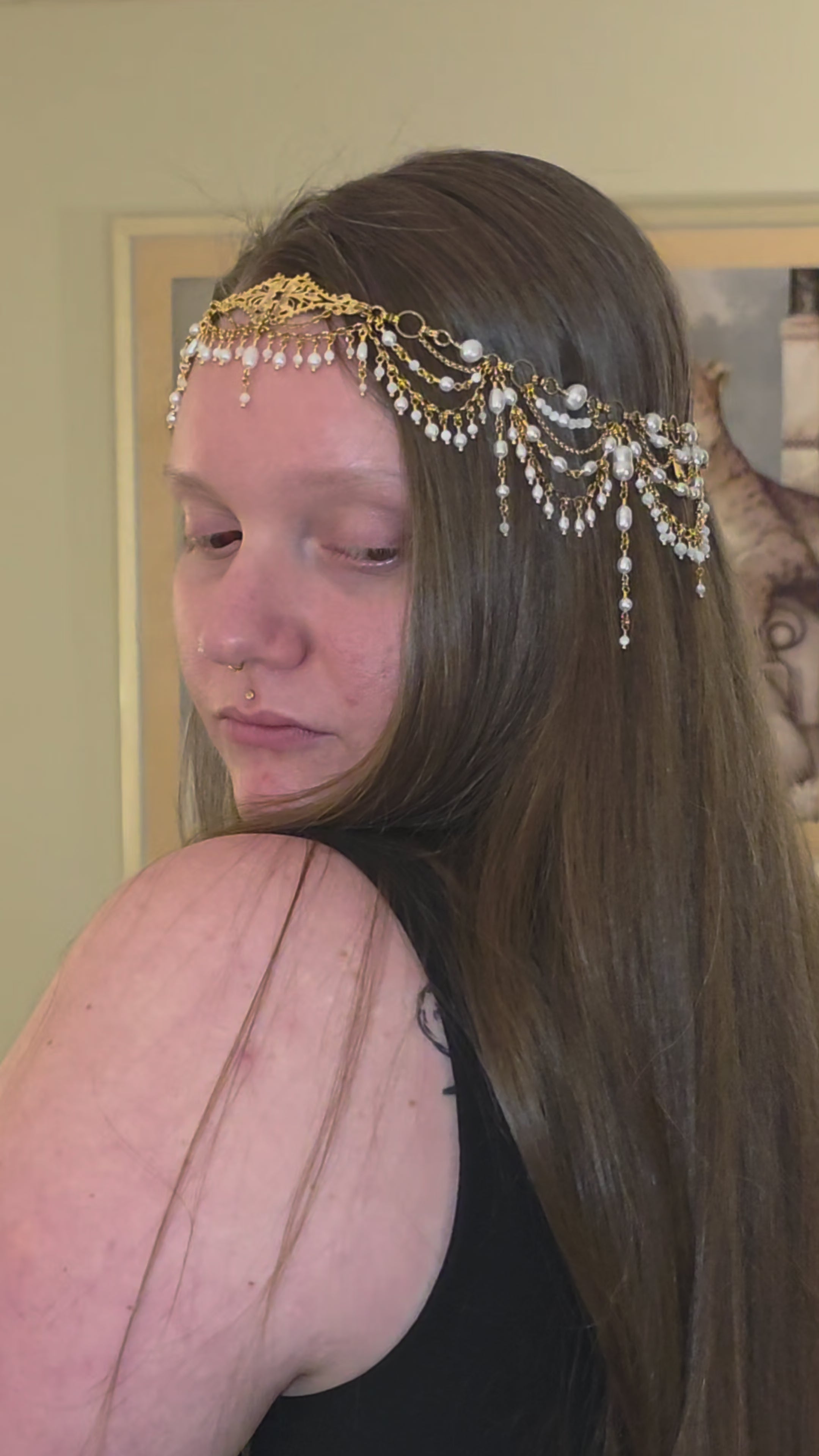 HEART'S RELIQUARY | Gold & Pearl Renaissance Inspired Headpiece