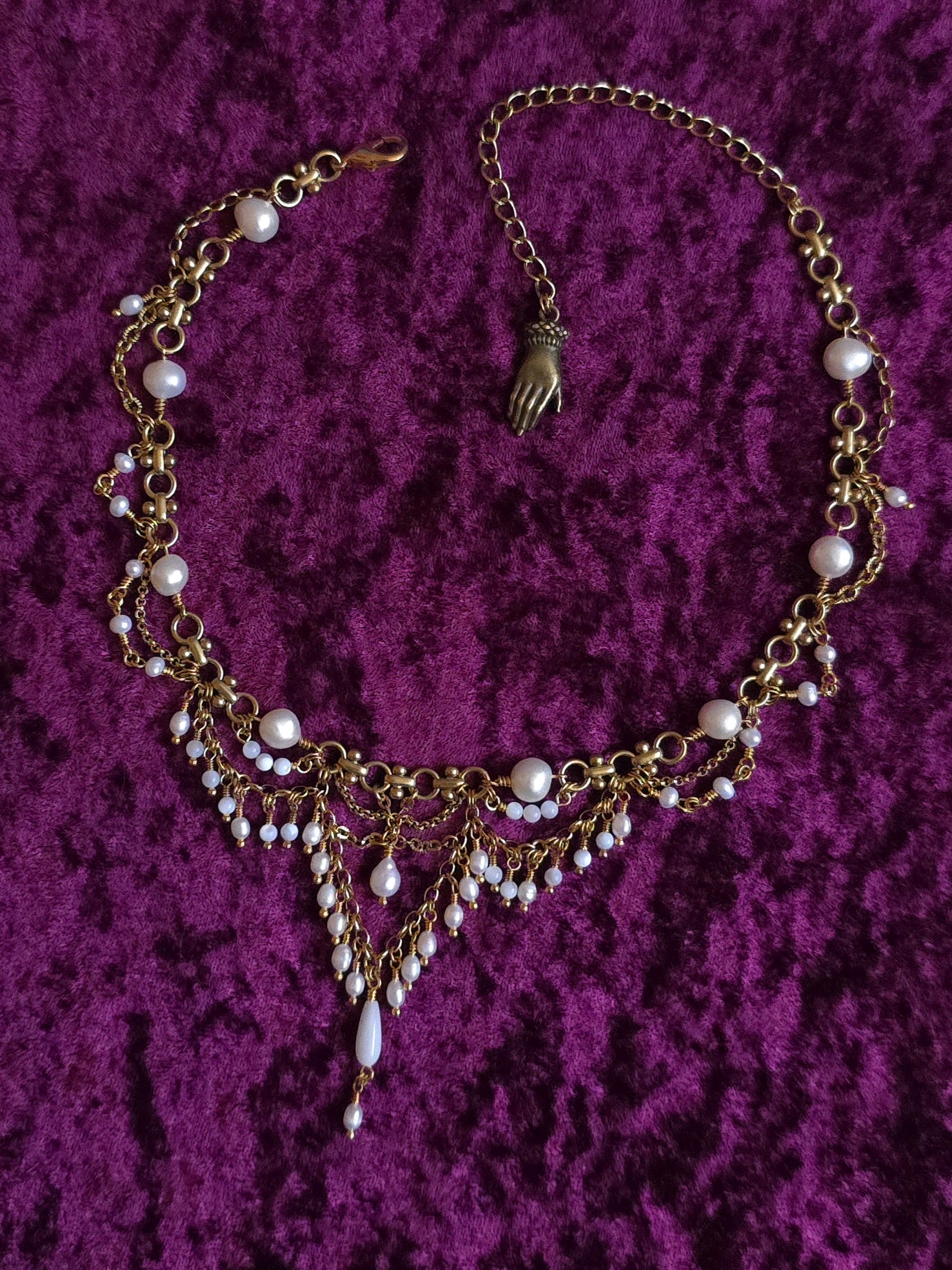 SEMPITERNAL | Gold & Pearl Renaissance Inspired Statement Choker