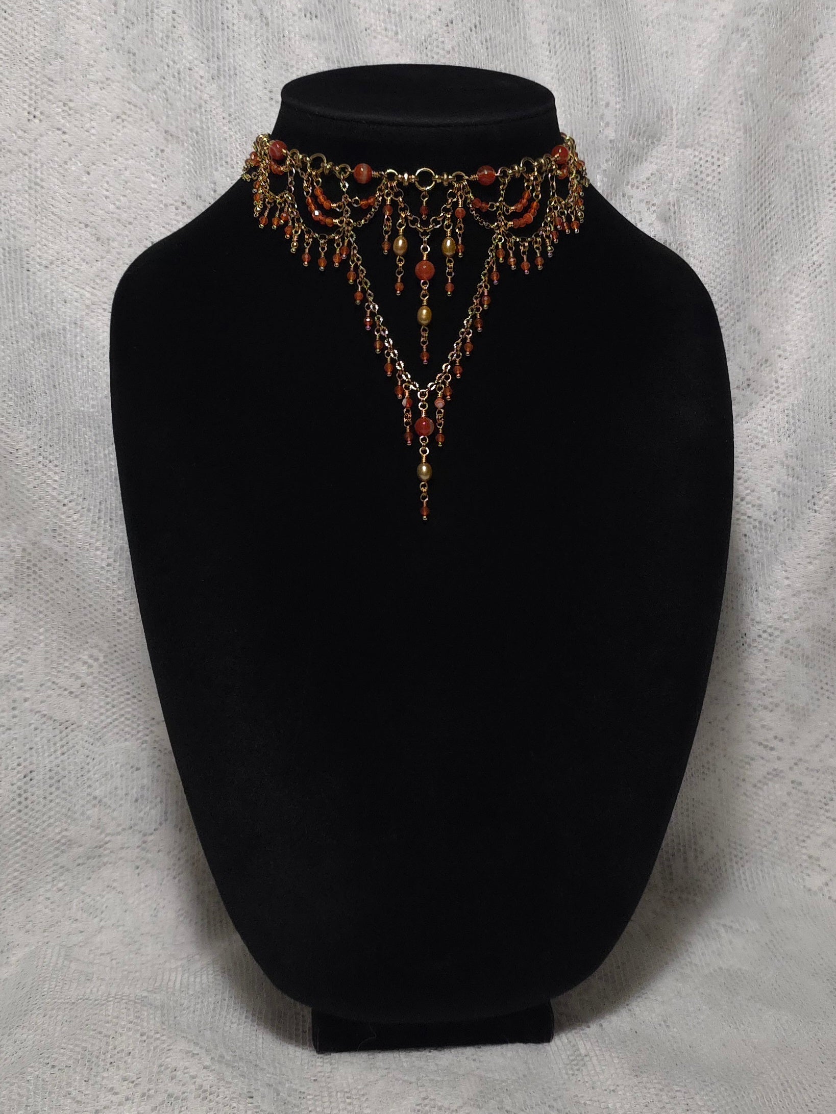 OMPHALE | Gold & Carnelian Louvre Inspired Statement Choker