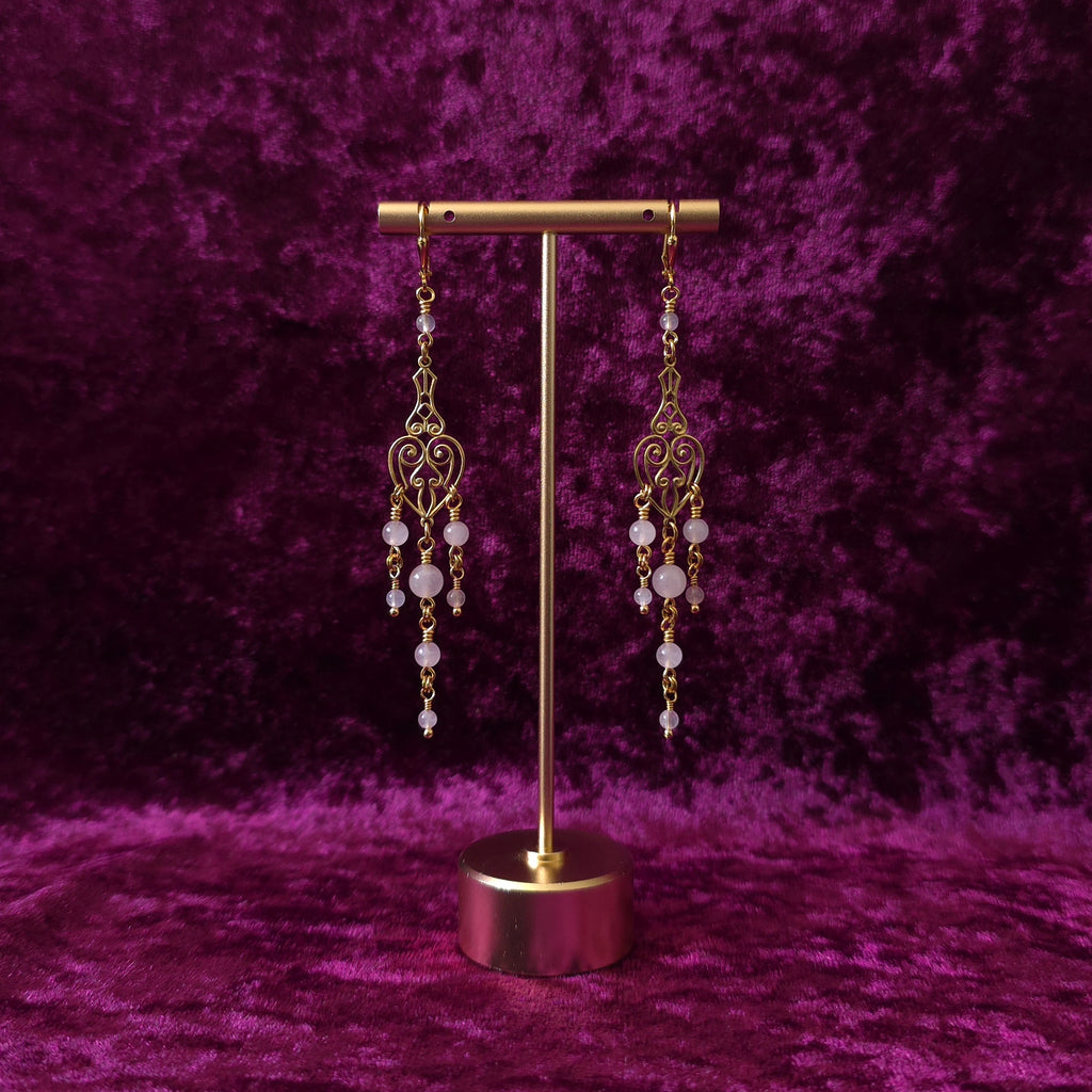 HEADY | Rose Quartz Renaissance Inspired Earrings