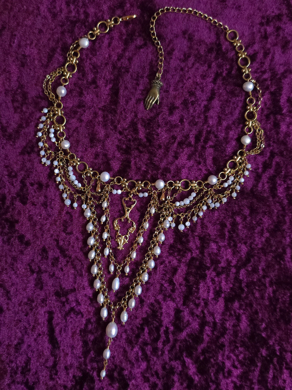 BETROTHED | Gold & Pearl Renaissance Inspired Statement Choker