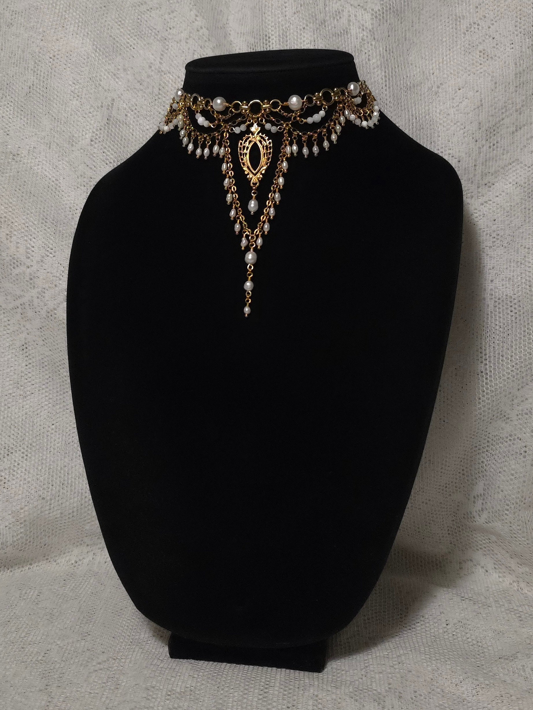SAME SOUL | Gold & Pearl Renaissance Inspired Statement Choker