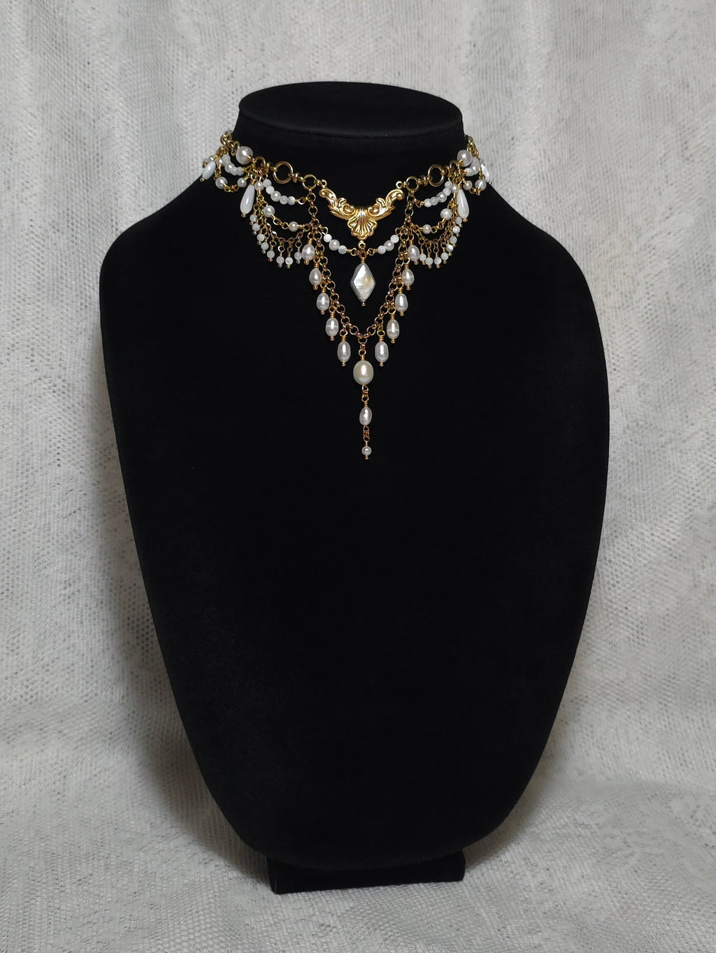 ENLIGHTENMENT | Gold & Pearl Renaissance Inspired Choker