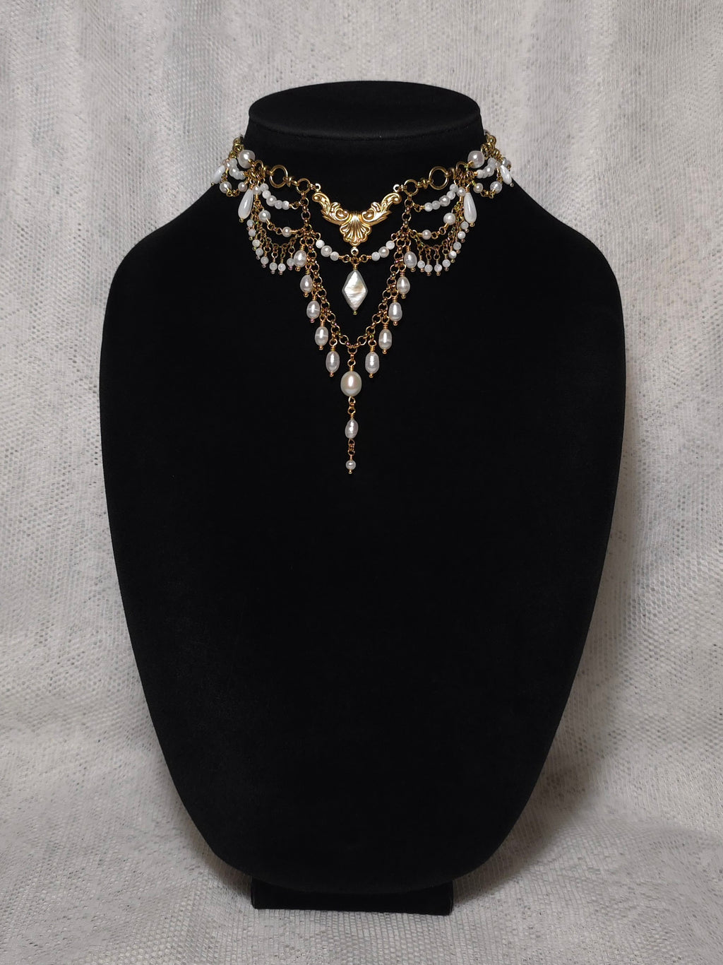 ENLIGHTENMENT | Gold & Pearl Renaissance Inspired Choker
