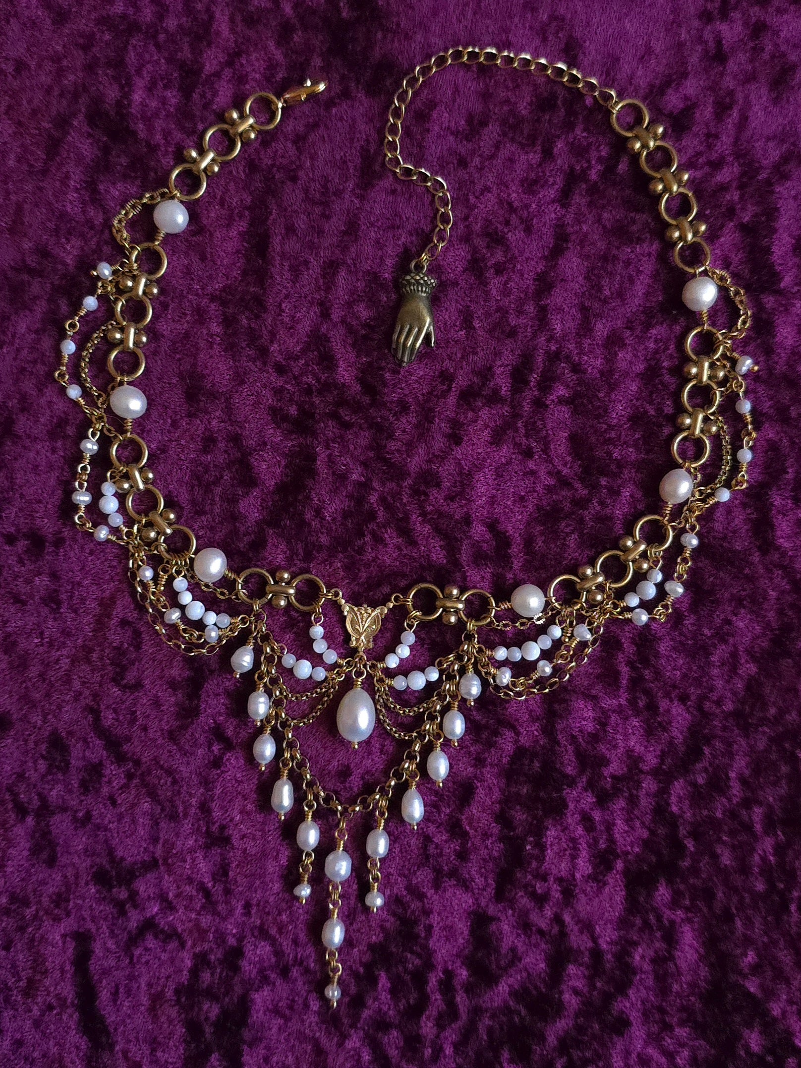 FOREVER & A DAY | Gold & Pearl Renaissance Inspired Statement Choker