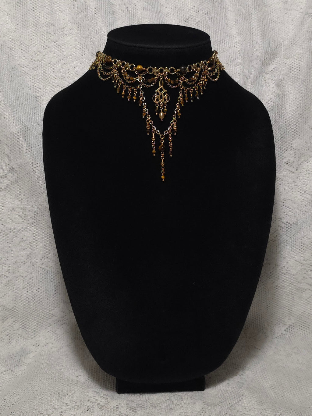 SACRIFICE | Gold & Tiger's Eye Louvre Inspired Statement Choker