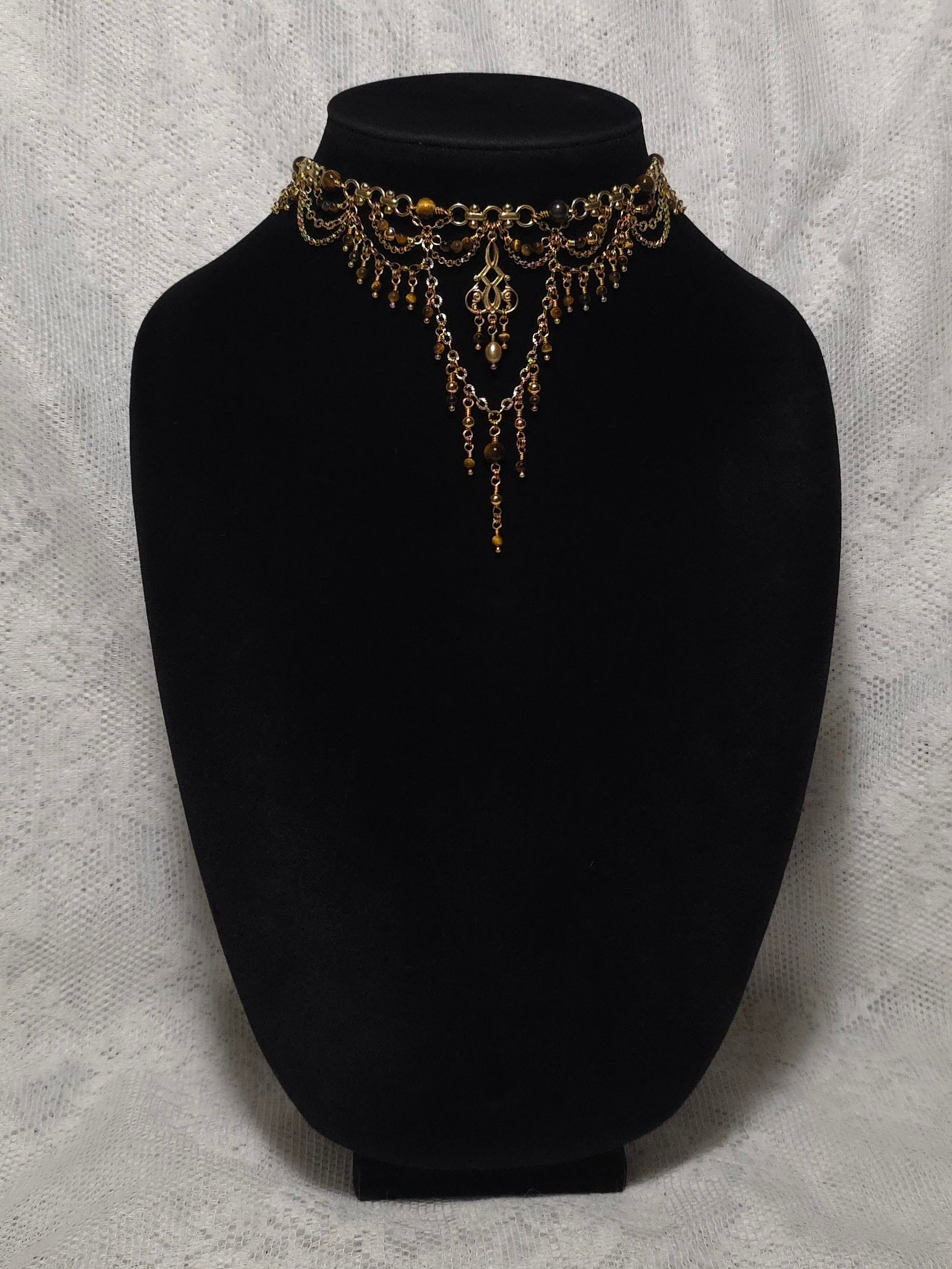 SACRIFICE | Gold & Tiger's Eye Louvre Inspired Statement Choker