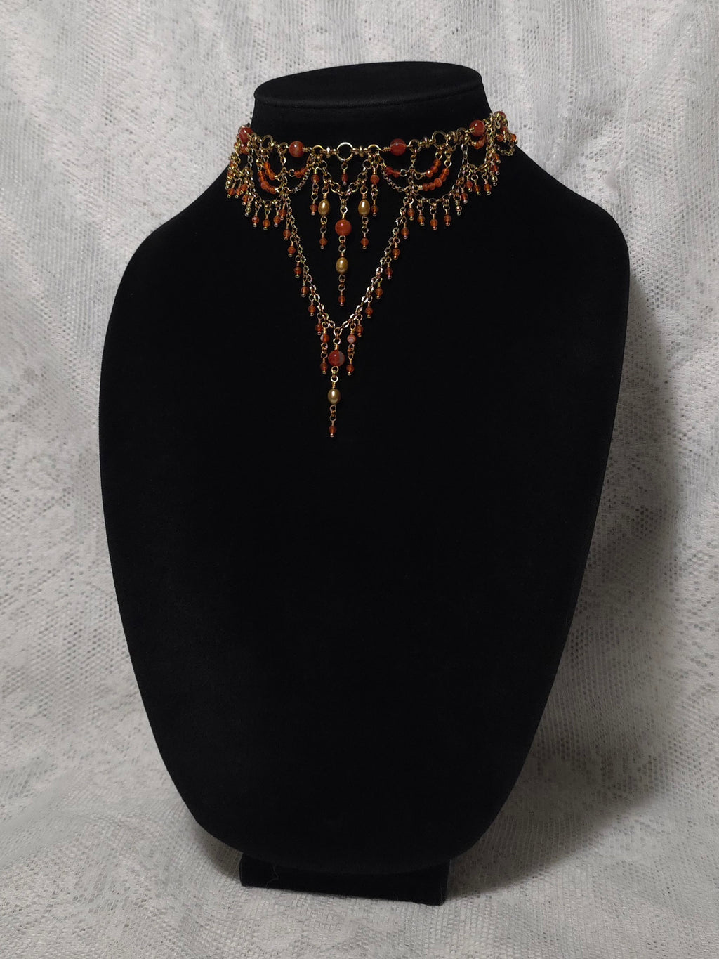 OMPHALE | Gold & Carnelian Louvre Inspired Statement Choker
