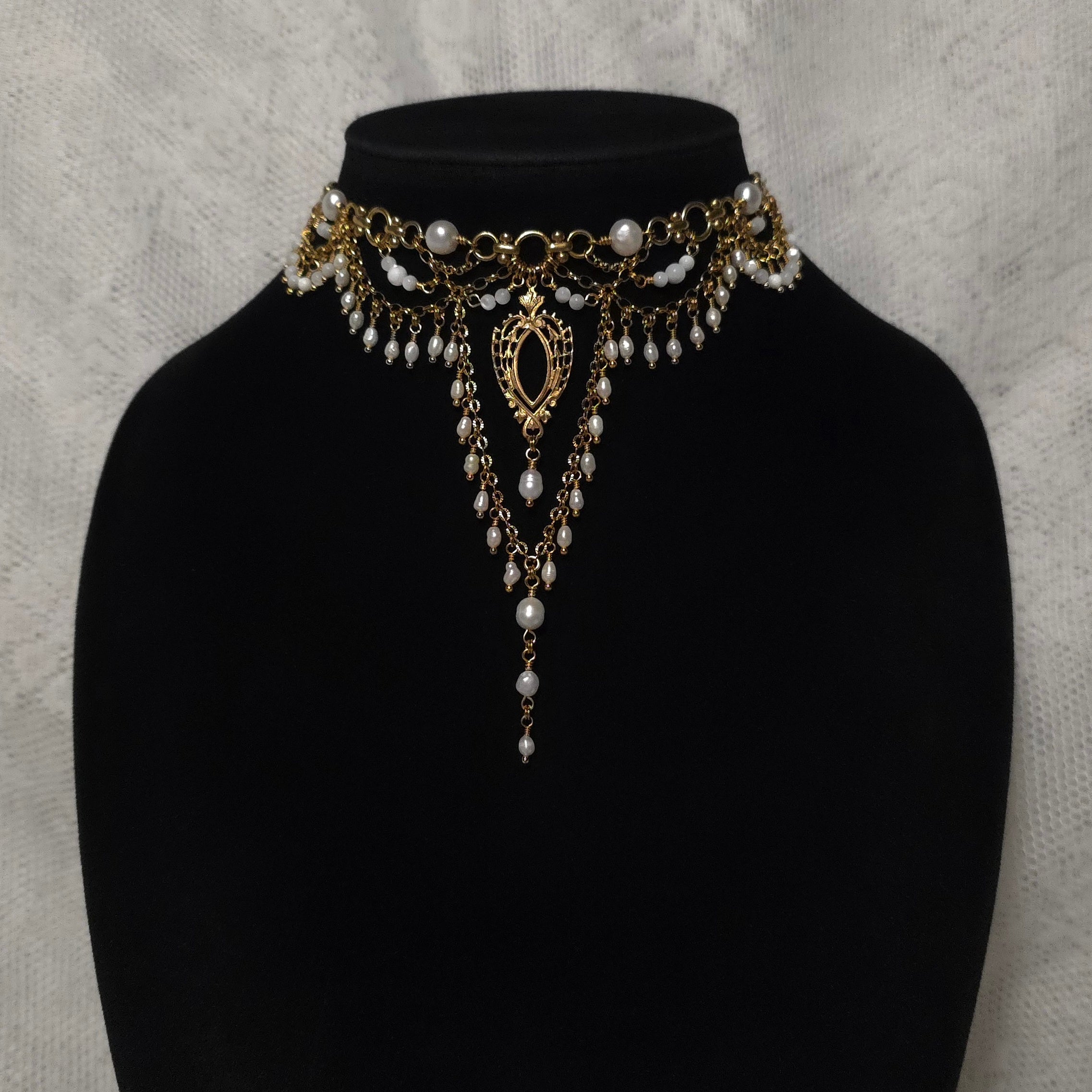 SAME SOUL | Gold & Pearl Renaissance Inspired Statement Choker