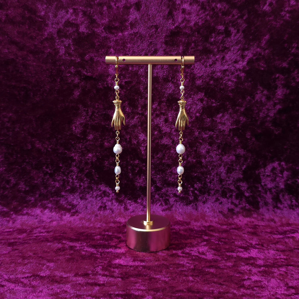 HELPING HAND | Freshwater Pearl Renaissance Inspired Earrings