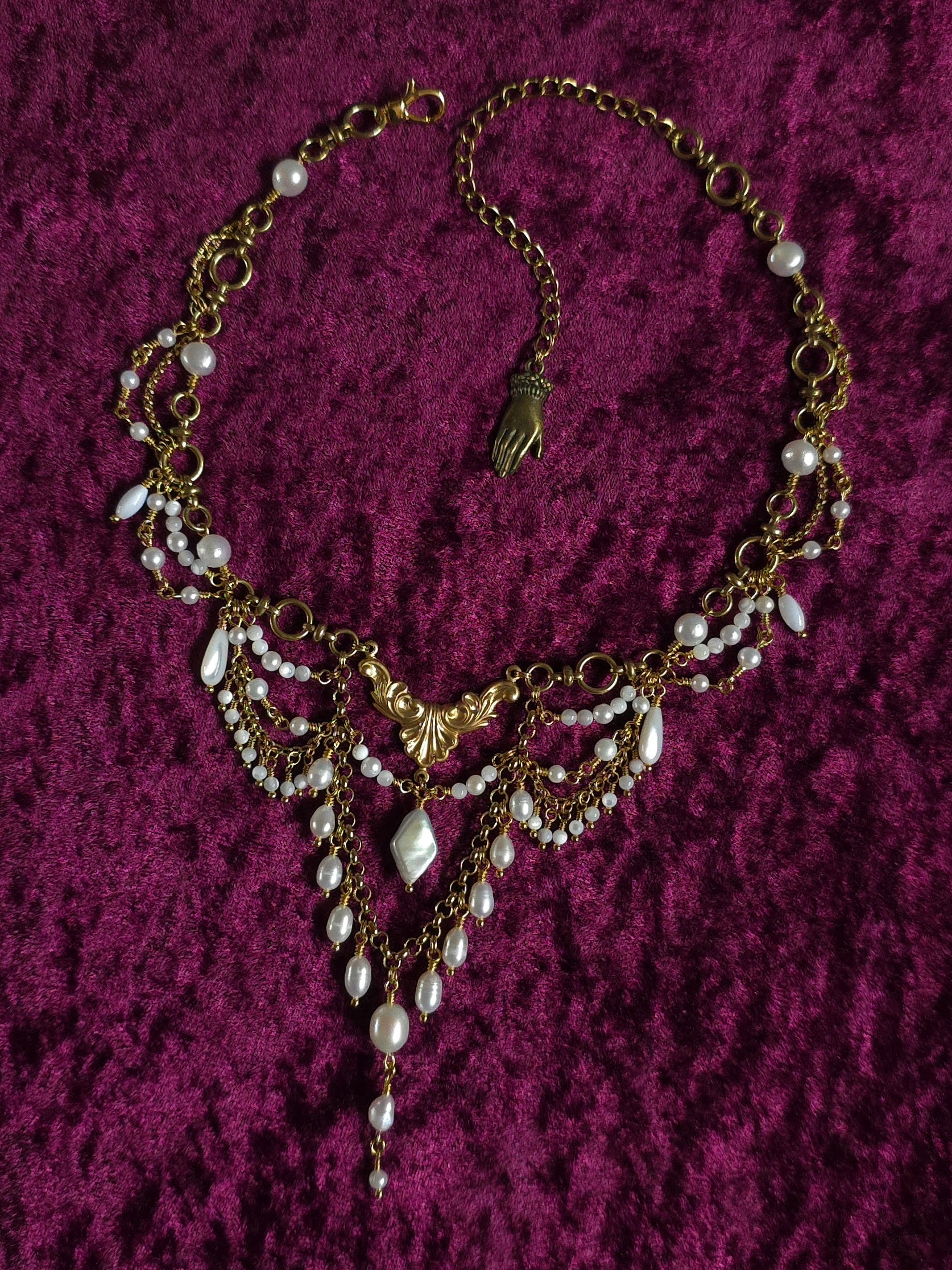 ENLIGHTENMENT | Gold & Pearl Renaissance Inspired Choker