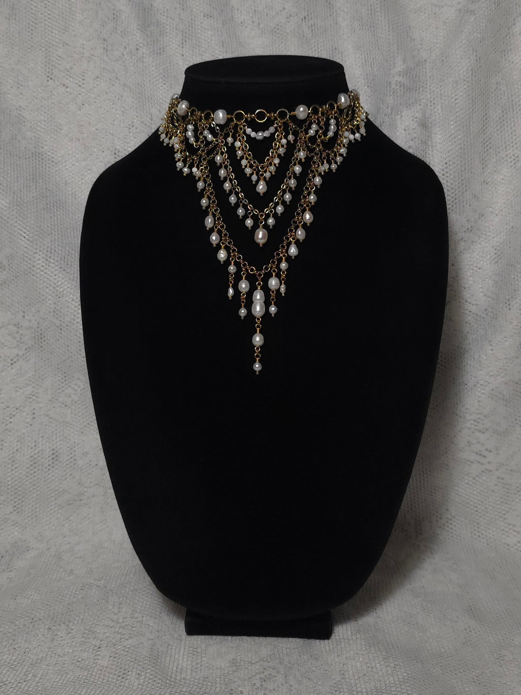 DIANA & ACTAEON | Gold & Pearl Louvre Inspired Statement Choker