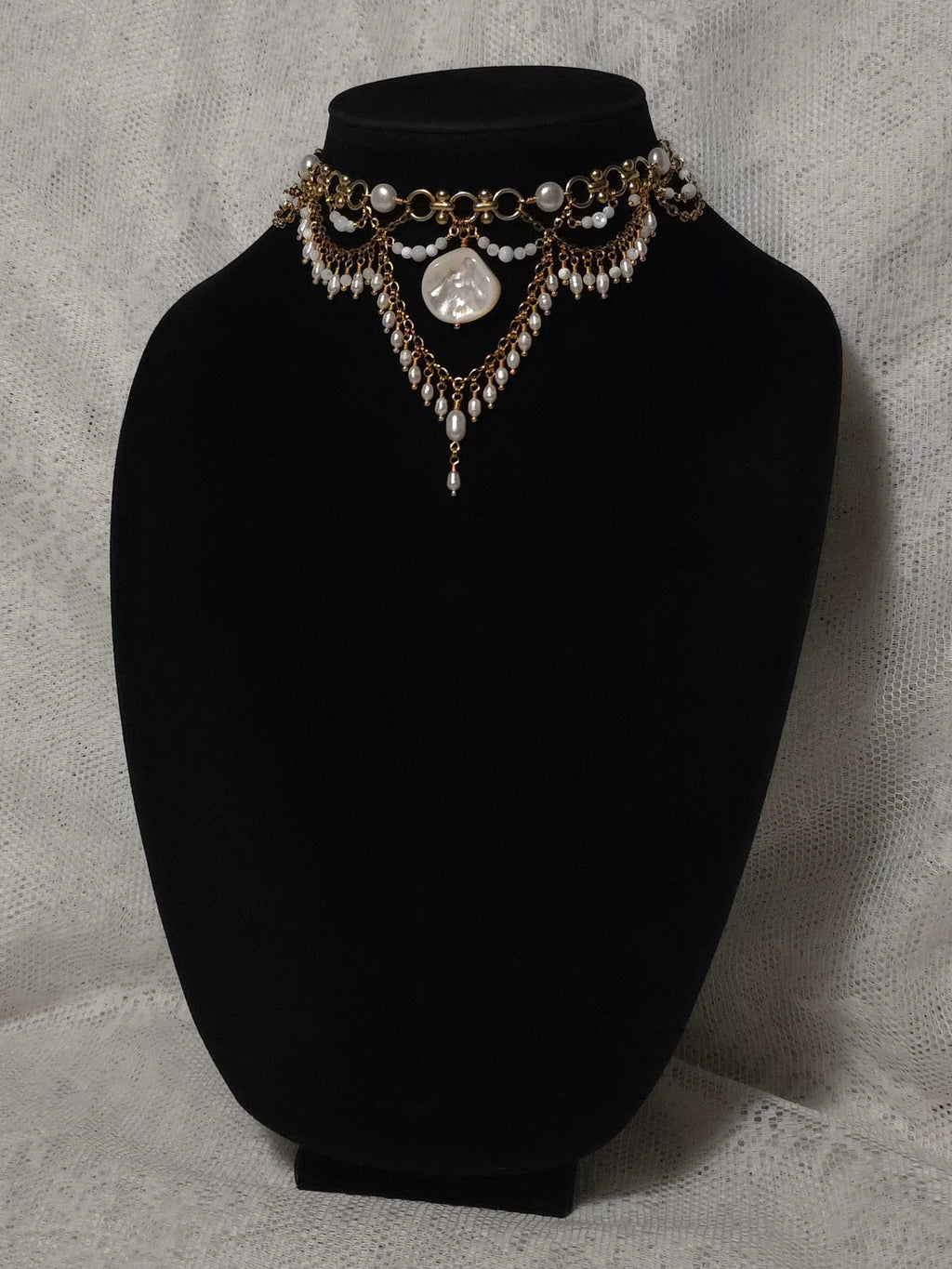 VOWED | Gold & Pearl Renaissance Inspired Statement Choker