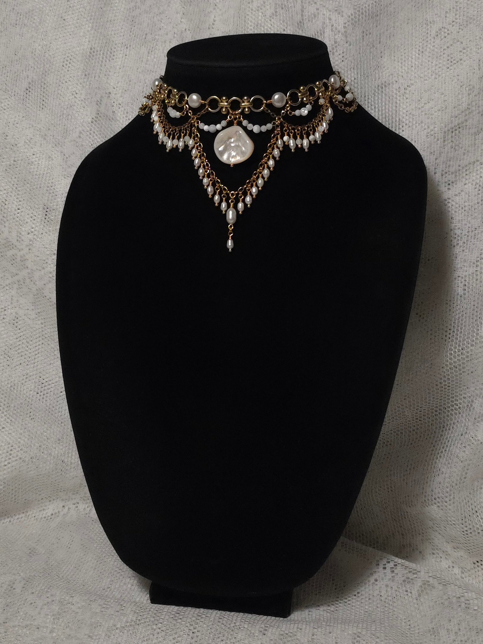 VOWED | Gold & Pearl Renaissance Inspired Statement Choker