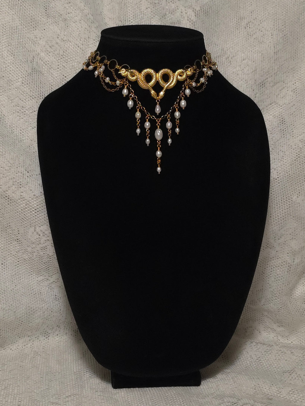 INTERTWINED | Gold & Pearl Renaissance Inspired Statement Choker
