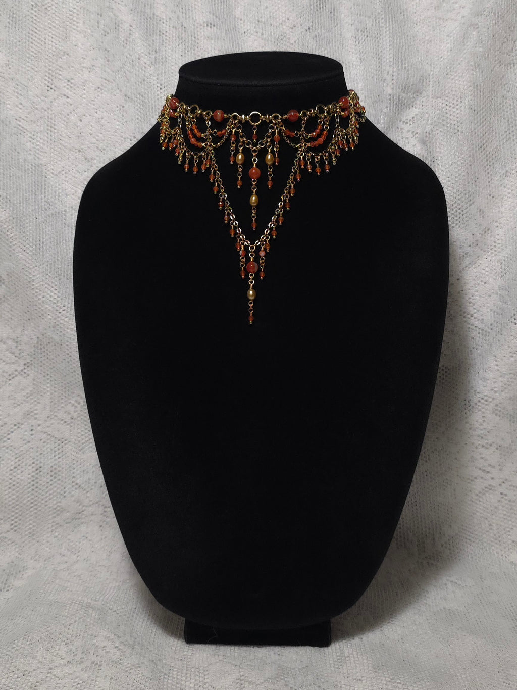 OMPHALE | Gold & Carnelian Louvre Inspired Statement Choker