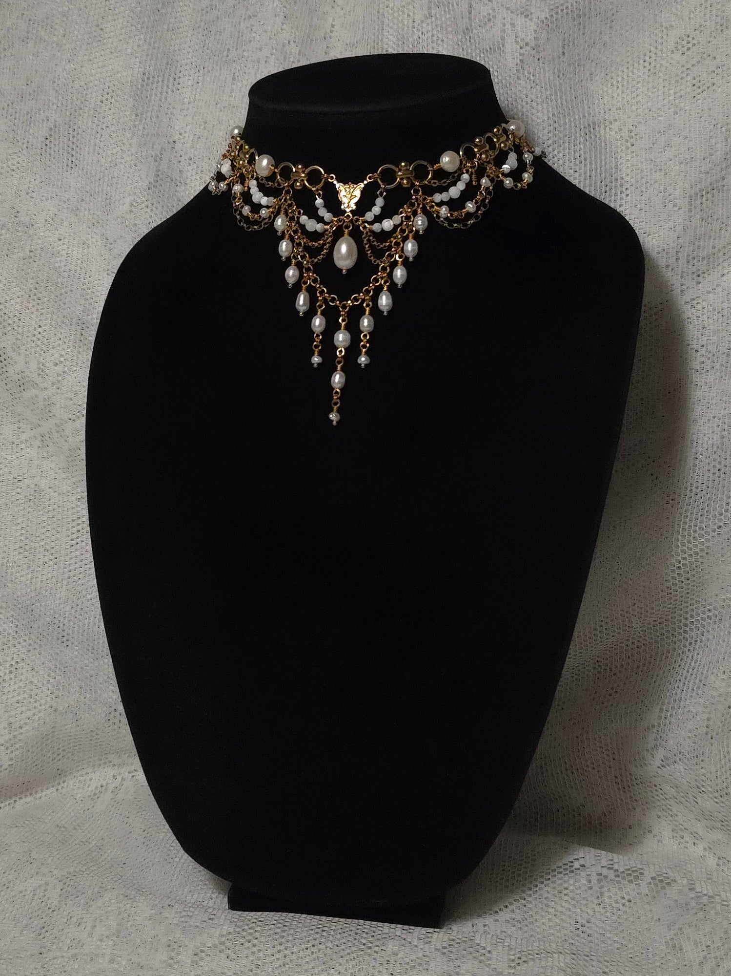 FOREVER & A DAY | Gold & Pearl Renaissance Inspired Statement Choker