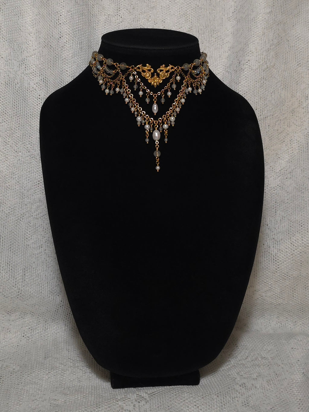 LAMENTATION | Gold, Labradorite & Pearl Renaissance Inspired Choker