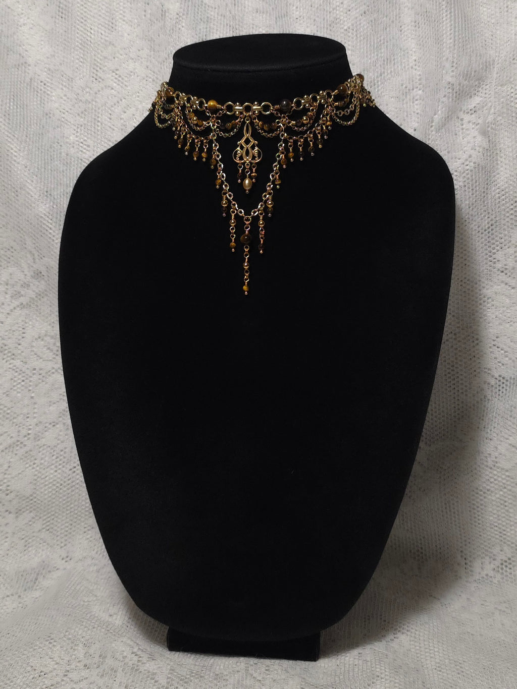 SACRIFICE | Gold & Tiger's Eye Louvre Inspired Statement Choker