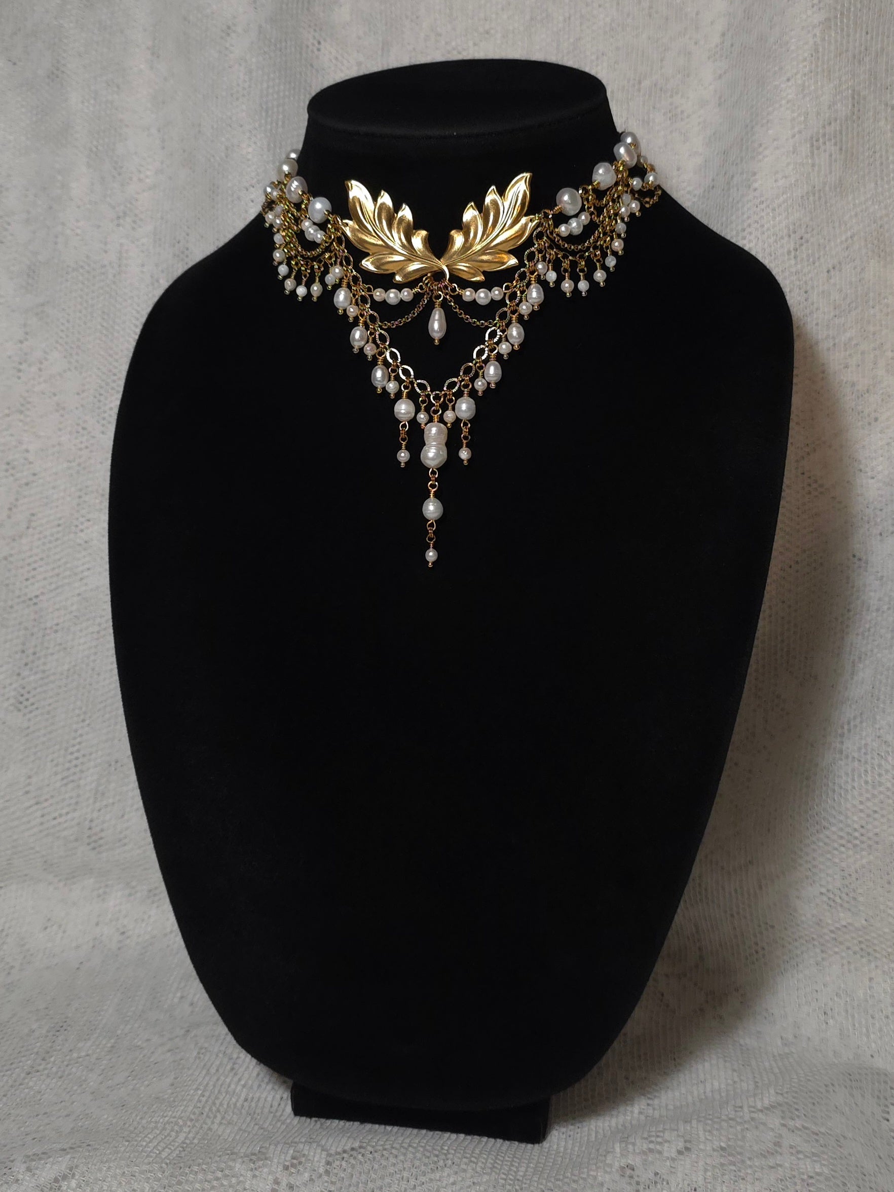 REVIVAL | Gold & Pearl Renaissance Inspired Choker
