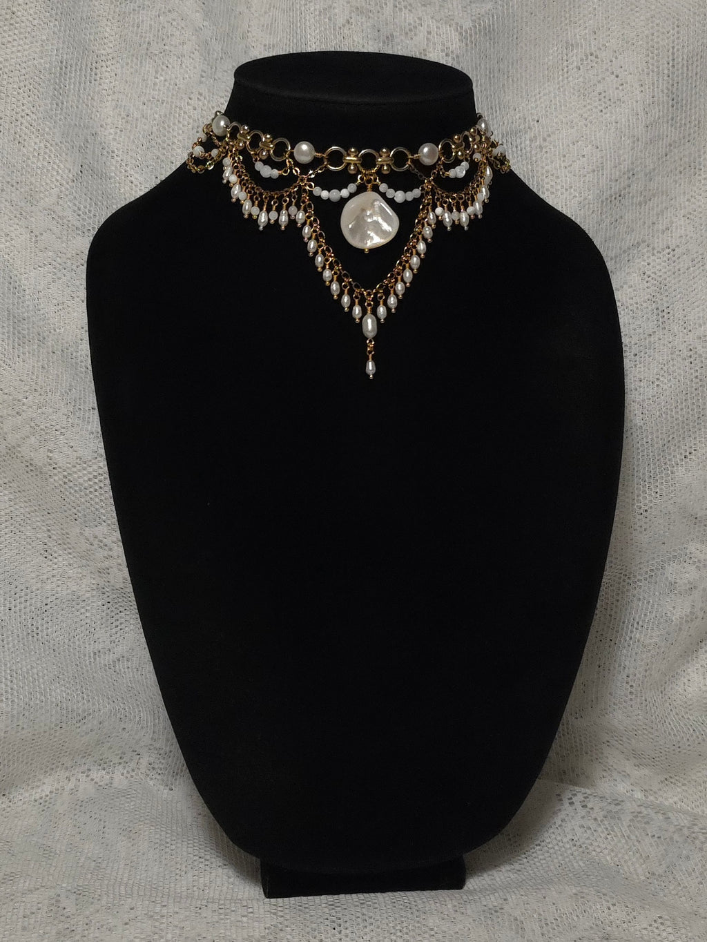 VOWED | Gold & Pearl Renaissance Inspired Statement Choker