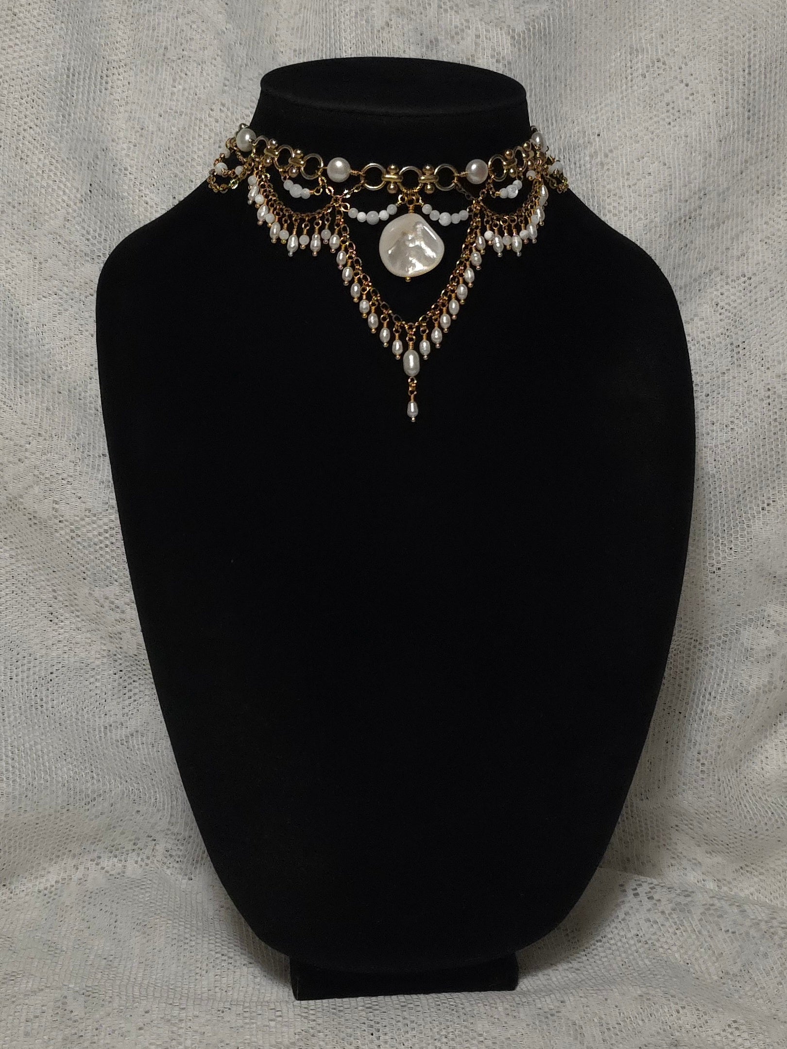 VOWED | Gold & Pearl Renaissance Inspired Statement Choker