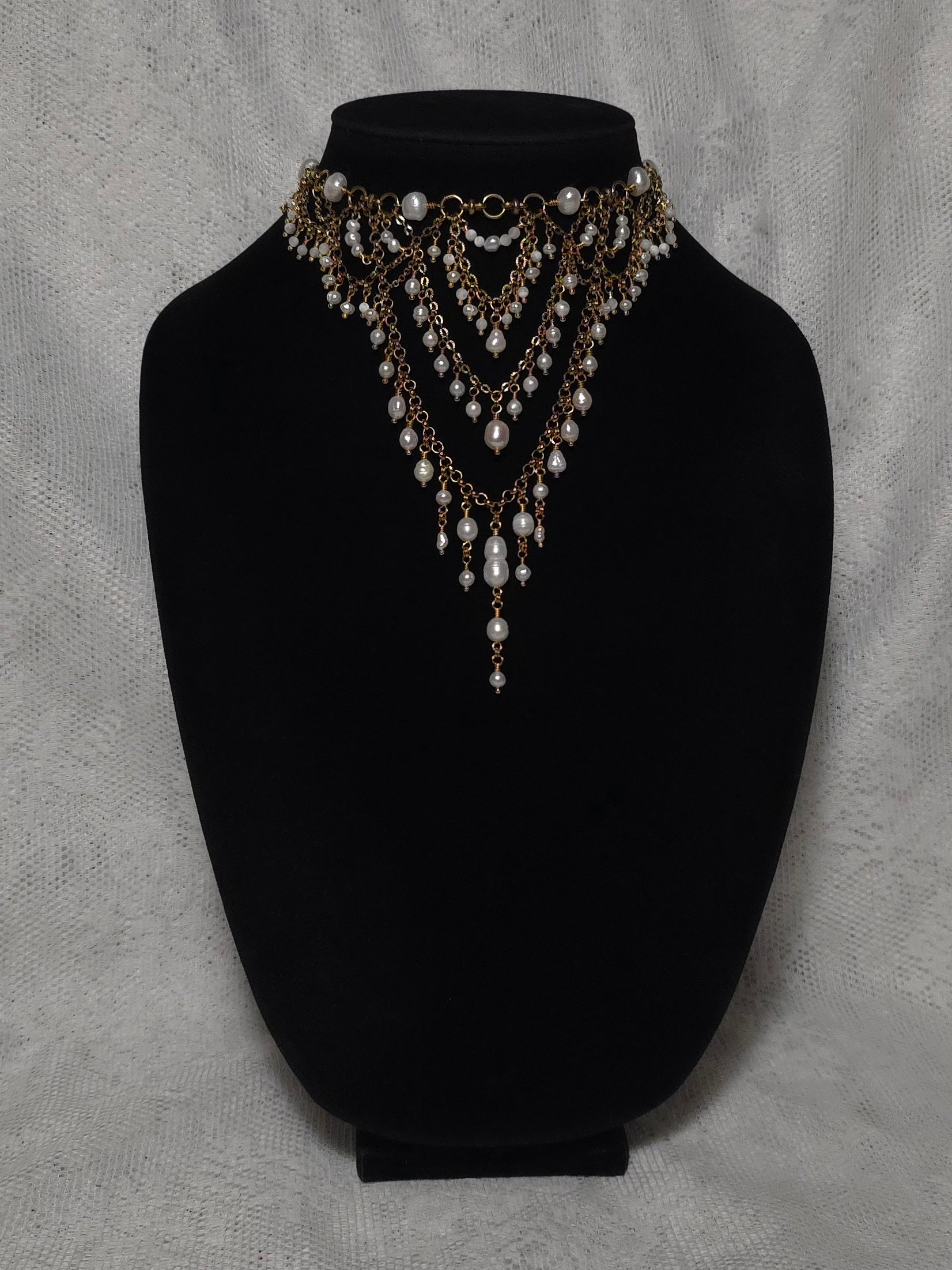 DIANA & ACTAEON | Gold & Pearl Louvre Inspired Statement Choker