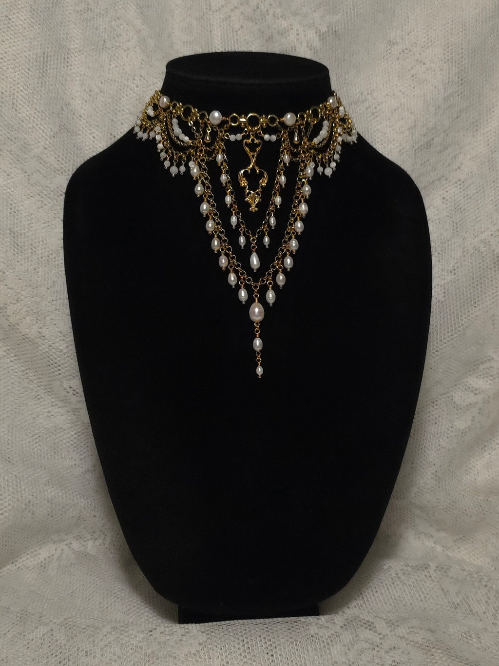 BETROTHED | Gold & Pearl Renaissance Inspired Statement Choker