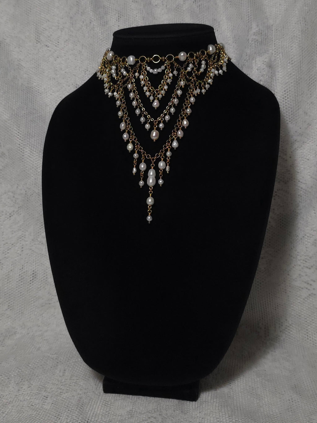 DIANA & ACTAEON | Gold & Pearl Louvre Inspired Statement Choker