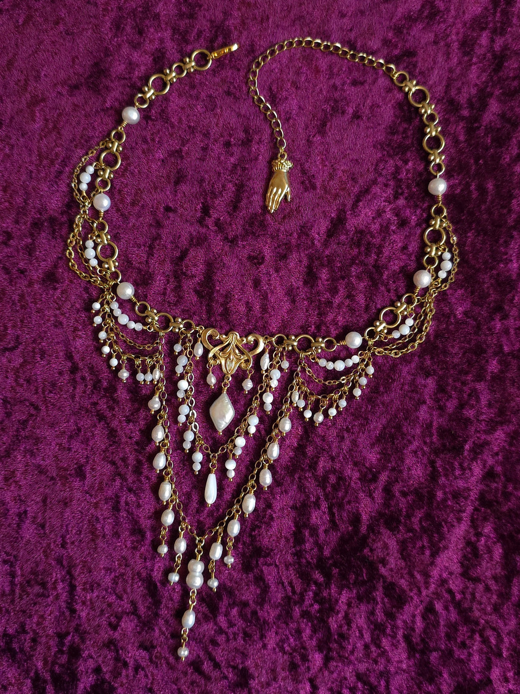 REVIVAL | Gold & Pearl Renaissance Inspired Statement Choker