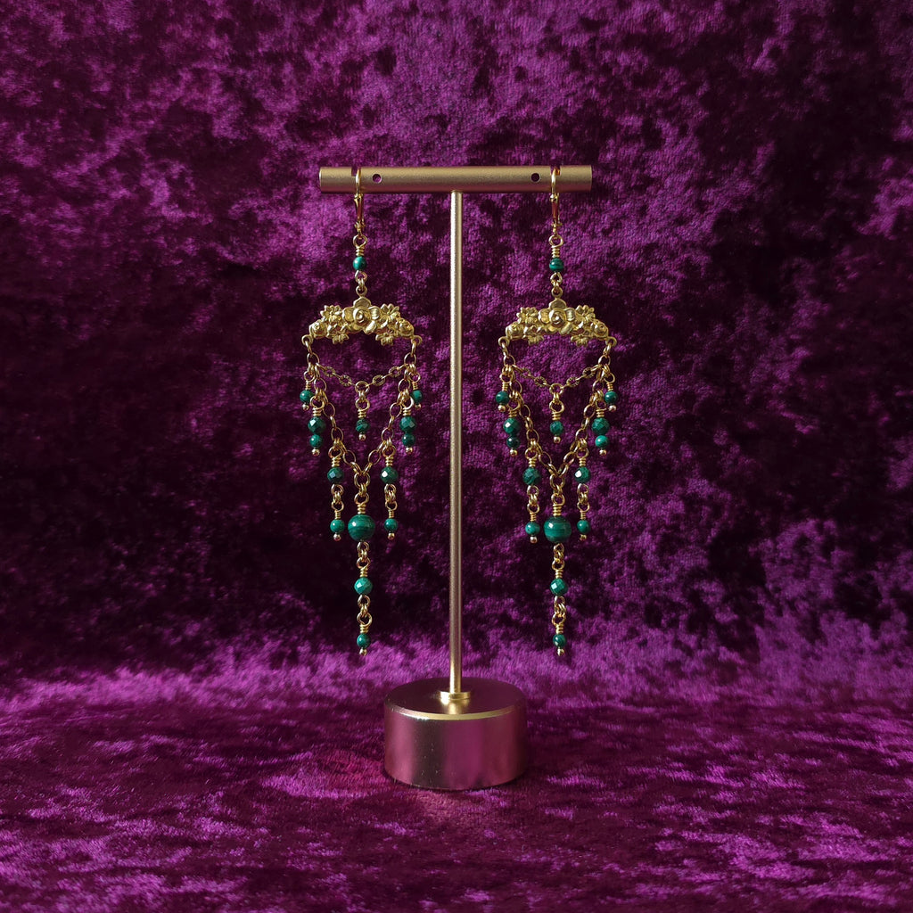 TERRACE EXCHANGE | Malachite Renaissance Inspired Earrings