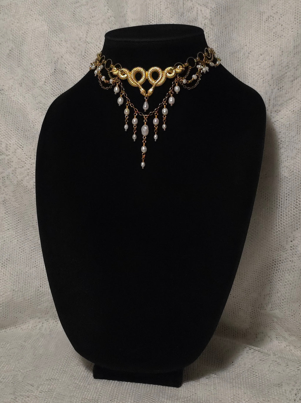 INTERTWINED | Gold & Pearl Renaissance Inspired Statement Choker