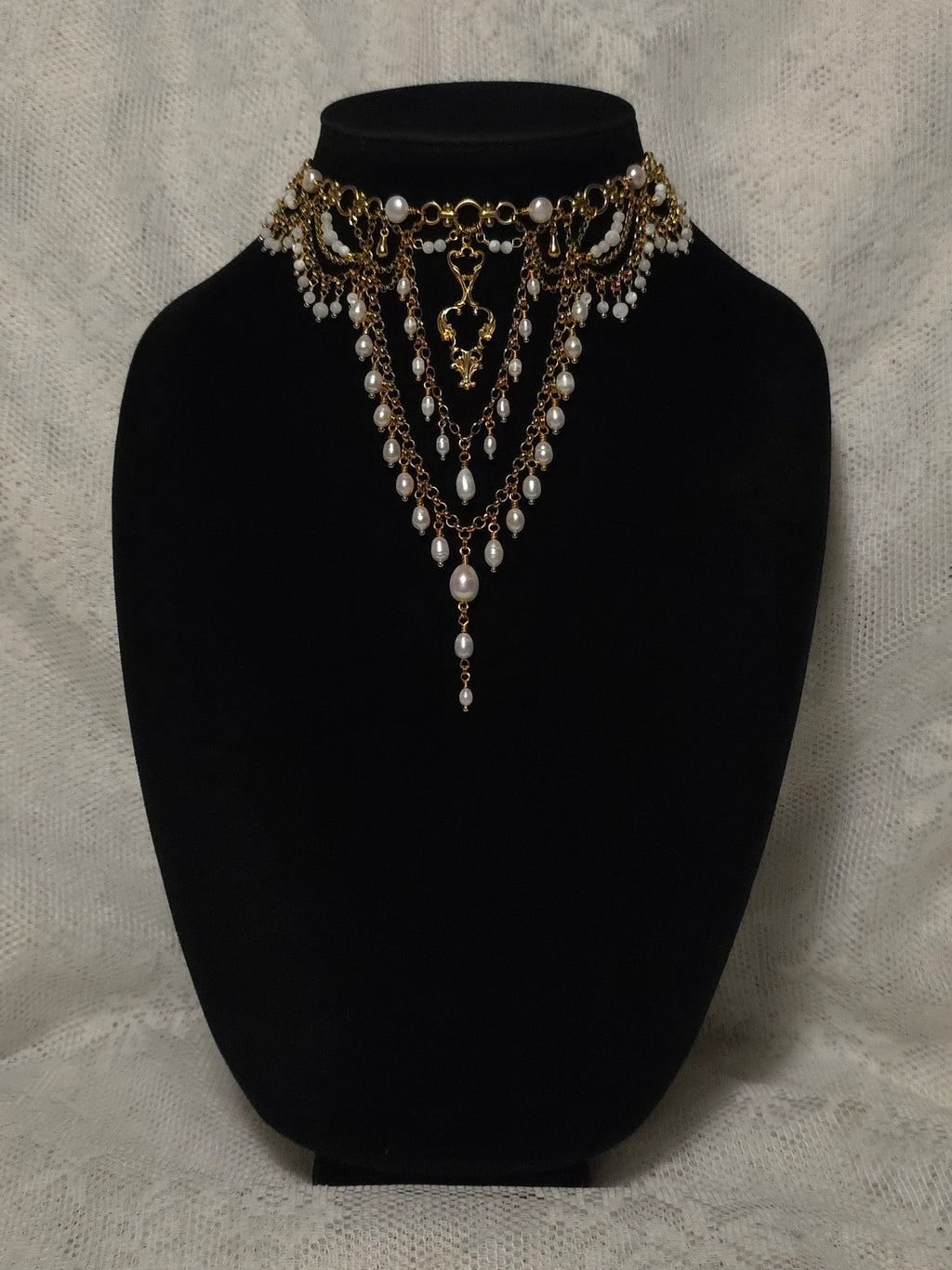 BETROTHED | Gold & Pearl Renaissance Inspired Statement Choker