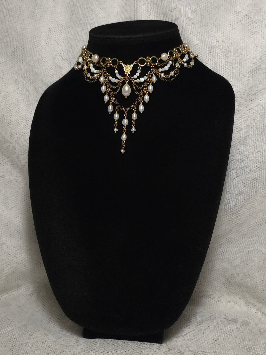 FOREVER & A DAY | Gold & Pearl Renaissance Inspired Statement Choker