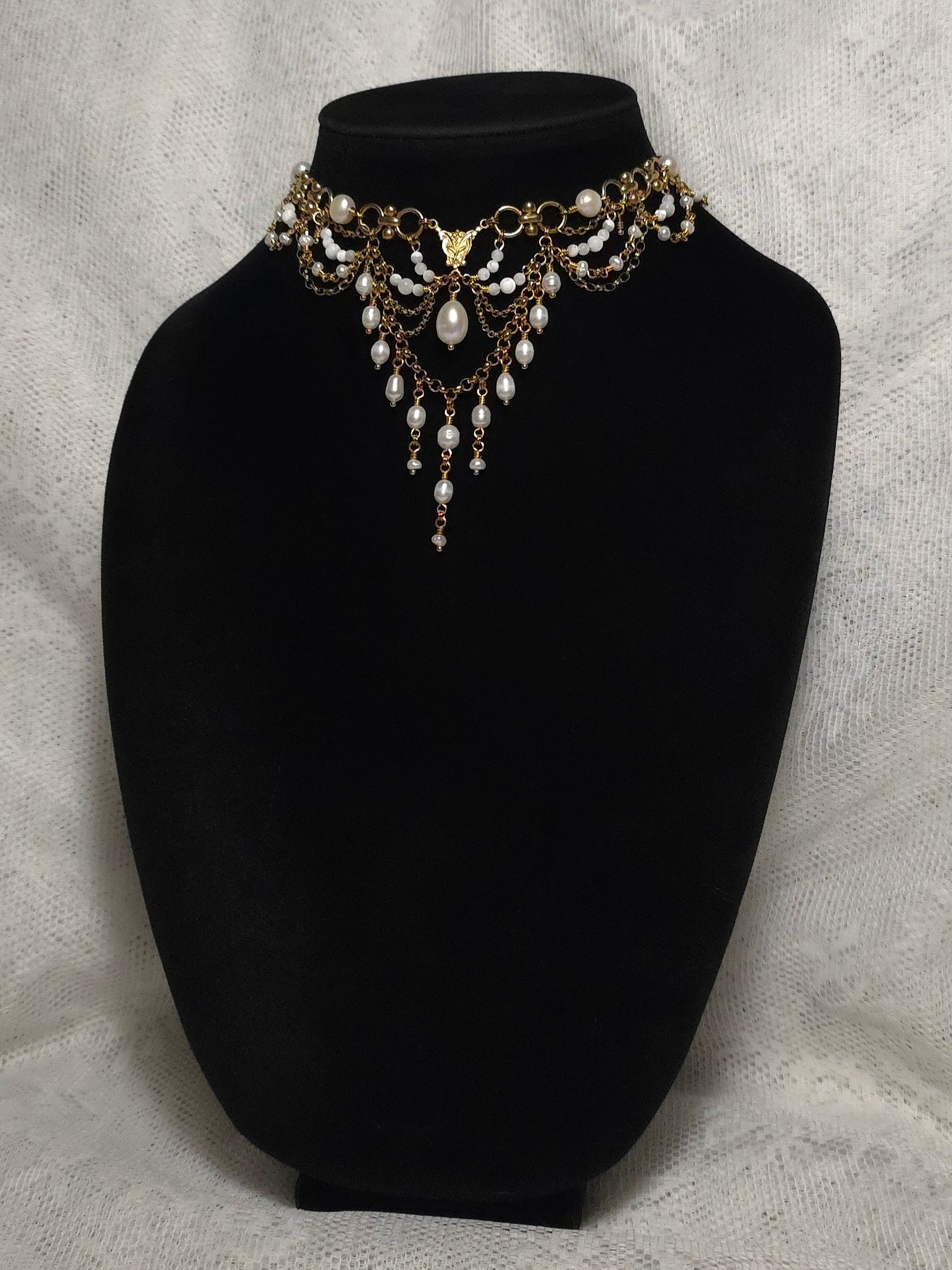 FOREVER & A DAY | Gold & Pearl Renaissance Inspired Statement Choker