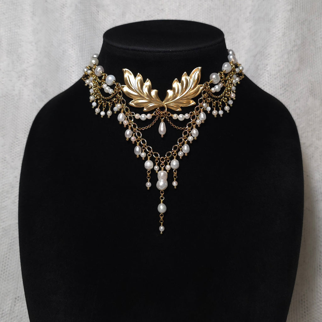 REVIVAL | Gold & Pearl Renaissance Inspired Choker