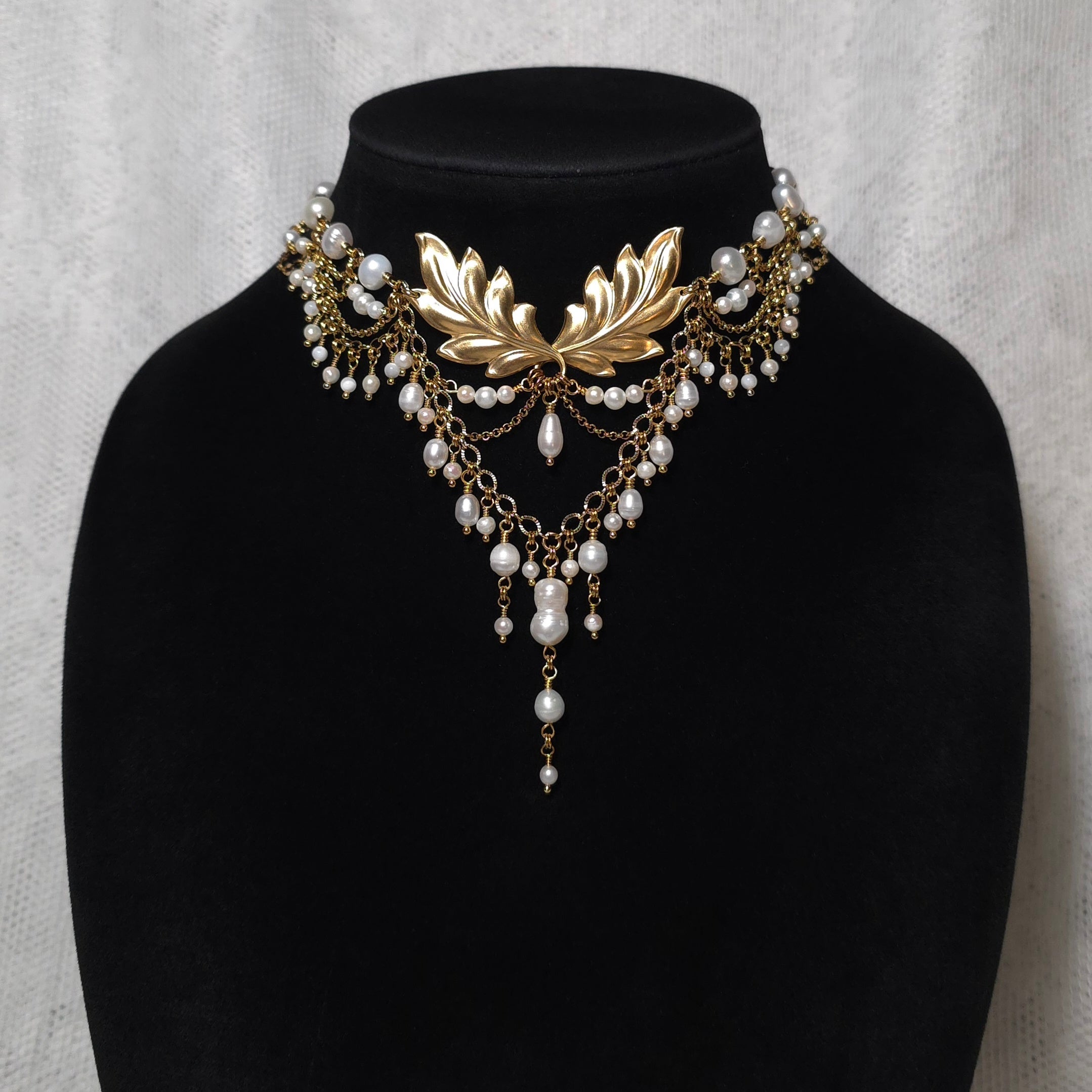 REVIVAL | Gold & Pearl Renaissance Inspired Choker