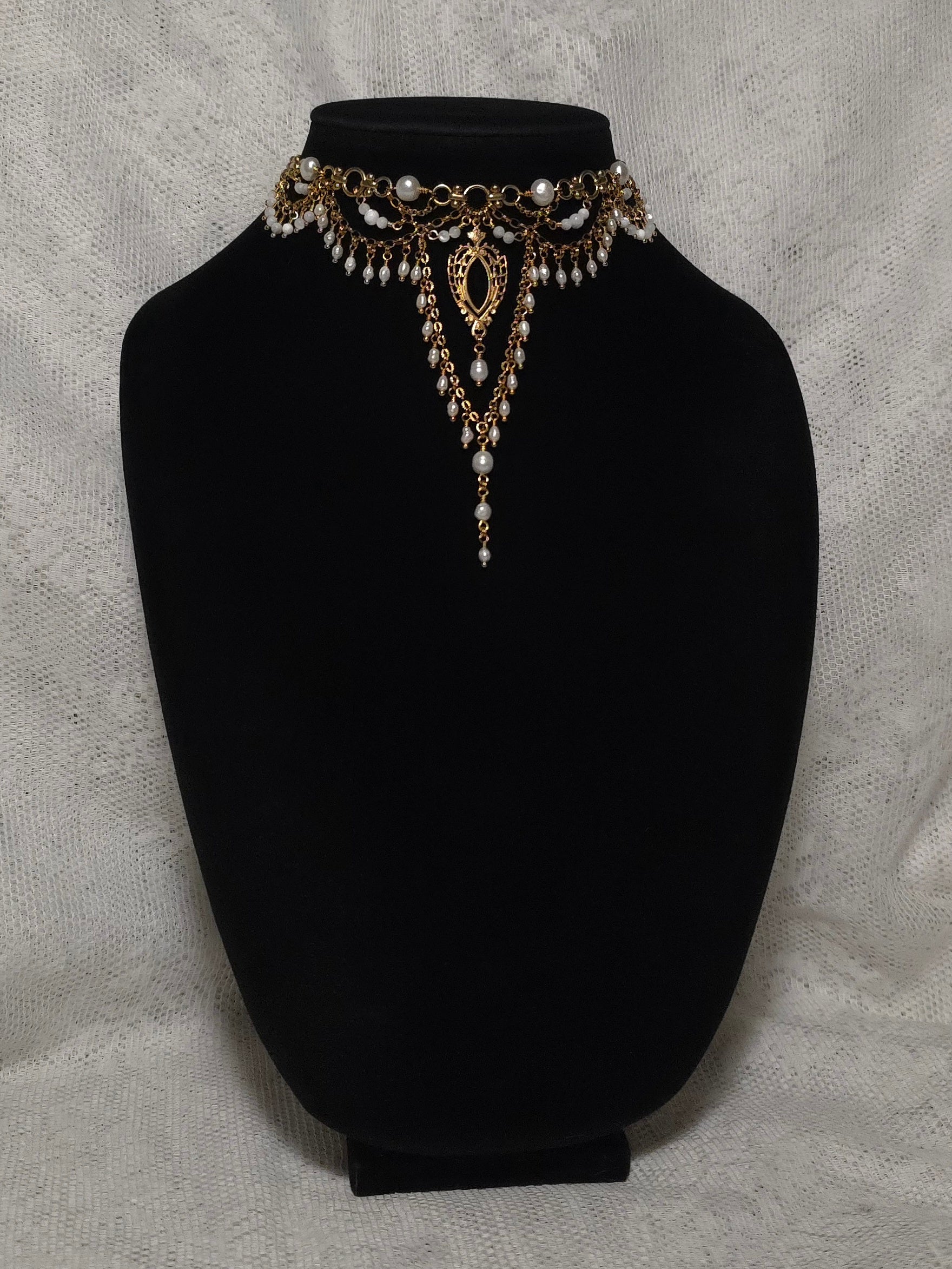 SAME SOUL | Gold & Pearl Renaissance Inspired Statement Choker