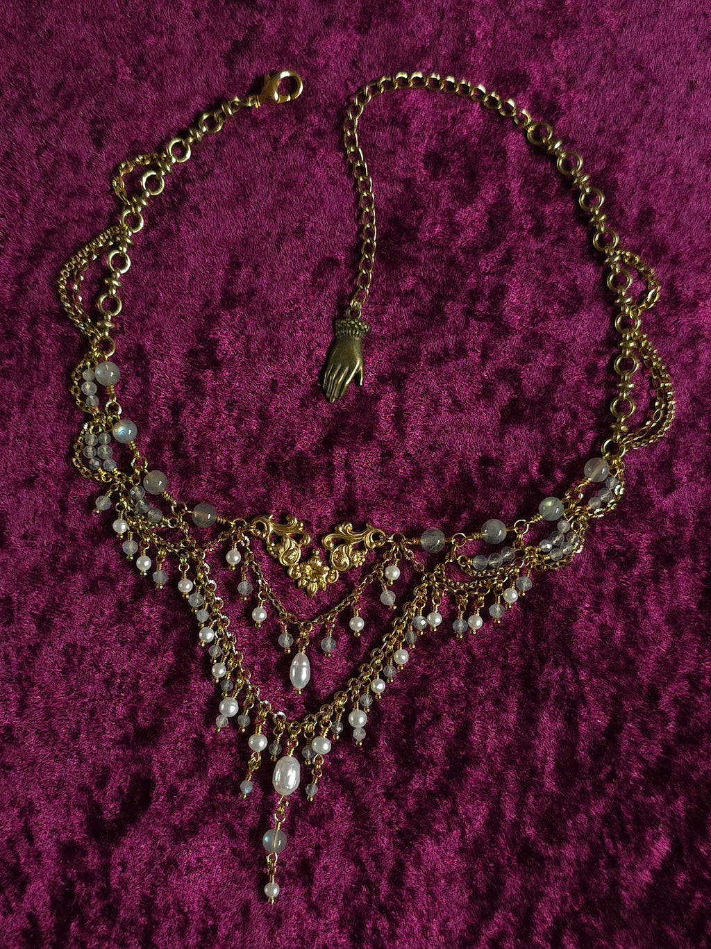 LAMENTATION | Gold, Labradorite & Pearl Renaissance Inspired Choker
