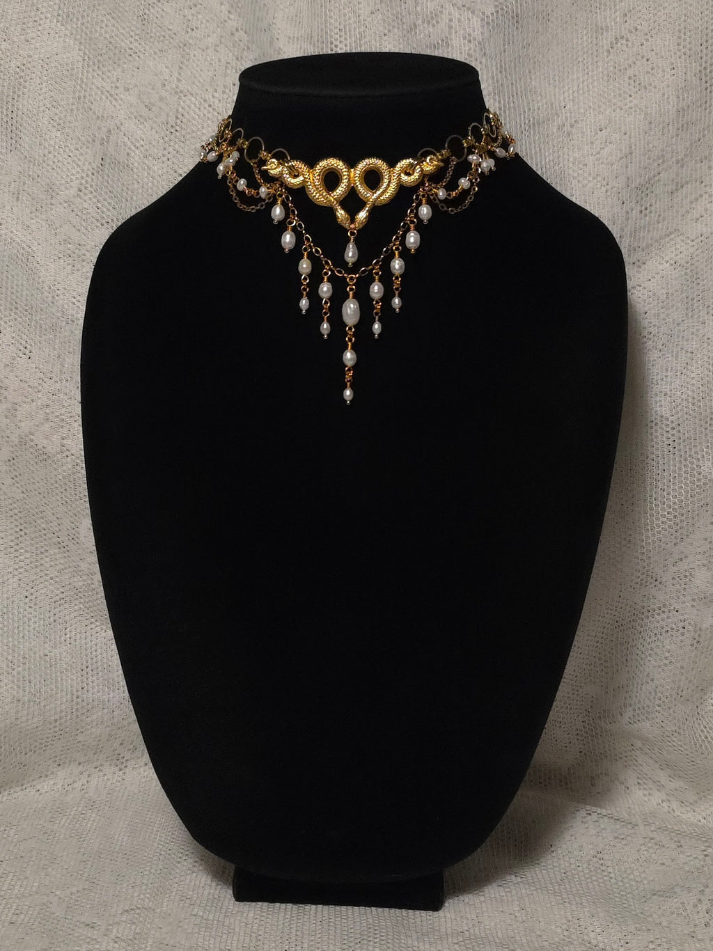 INTERTWINED | Gold & Pearl Renaissance Inspired Statement Choker