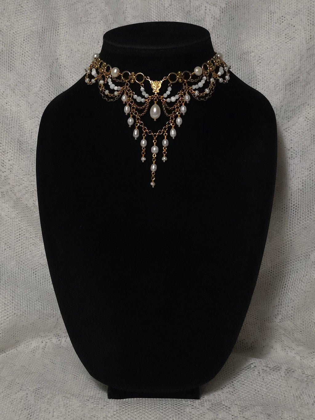 FOREVER & A DAY | Gold & Pearl Renaissance Inspired Statement Choker