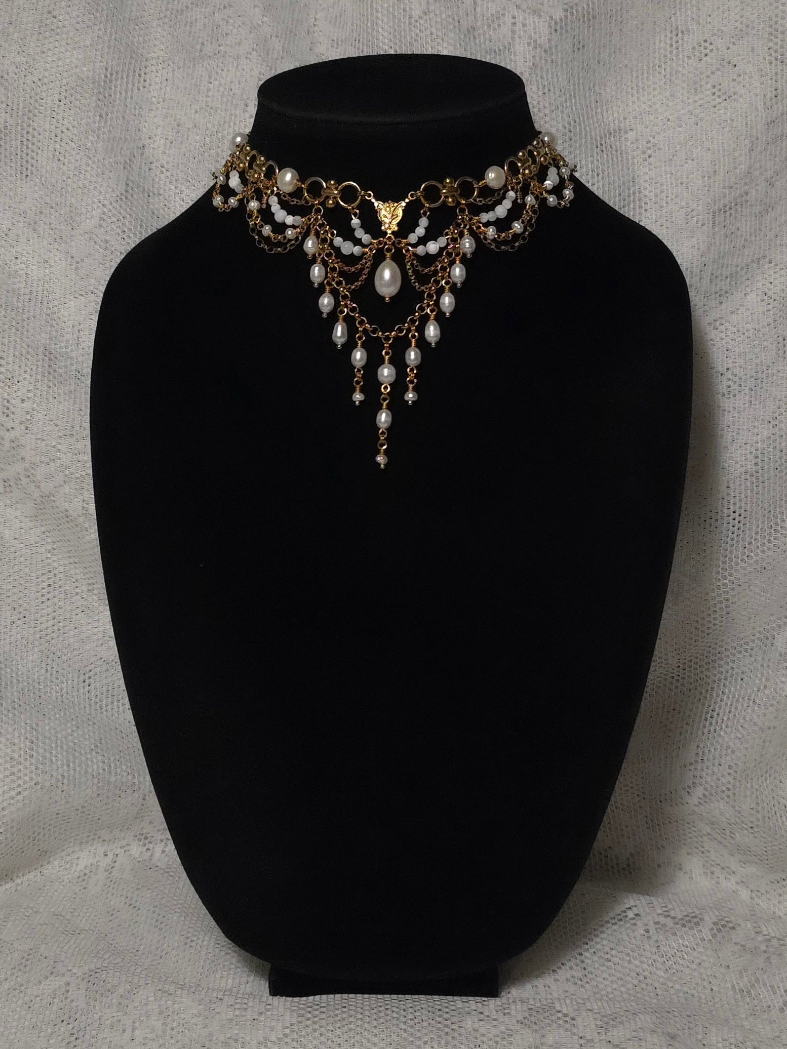 FOREVER & A DAY | Gold & Pearl Renaissance Inspired Statement Choker