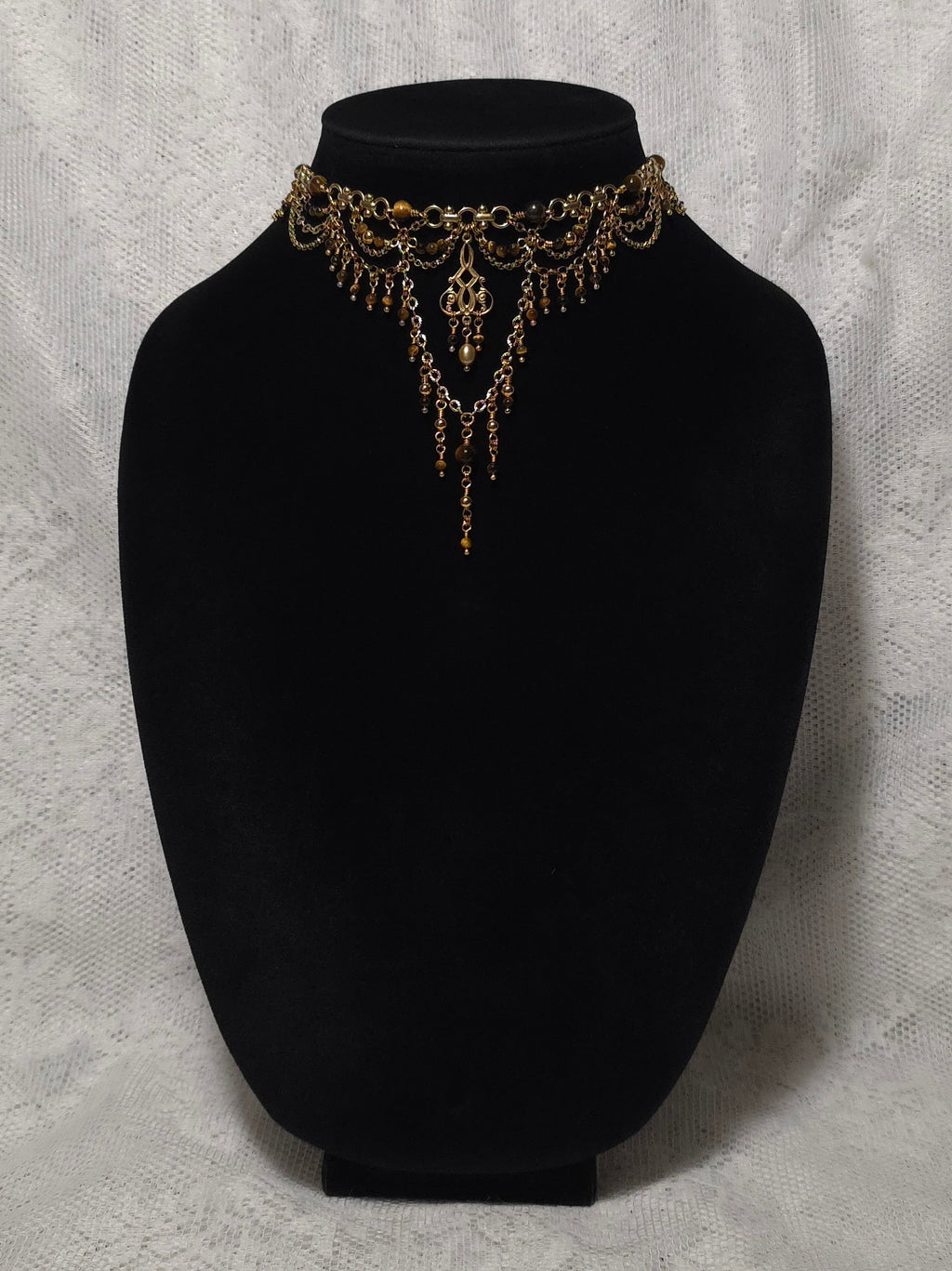 SACRIFICE | Gold & Tiger's Eye Louvre Inspired Statement Choker